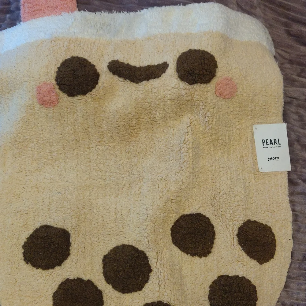 Smiling Boba Tea Bath Mat